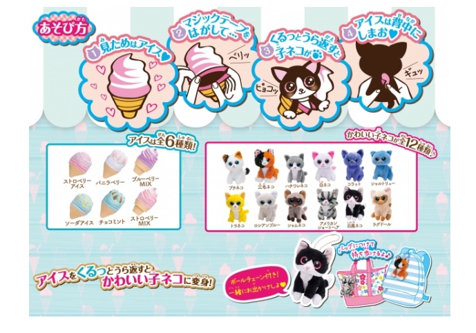 アイスクリーム ひっくり返すとネコ