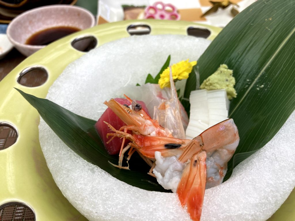 道後プリンスホテル 食事 刺身